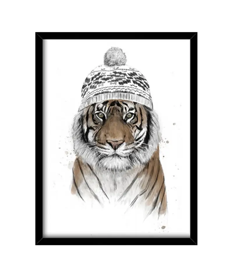 Quadro con cornice verticale tigre siberiana