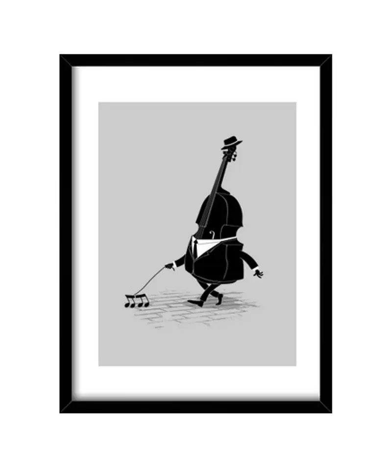 Quadro con cornice verticale walking bass