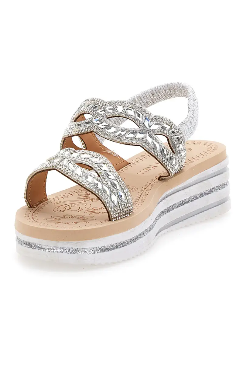 Sandali Argento Con Perline Quanna Mel 21030 [ARGENTO] miniatura 3