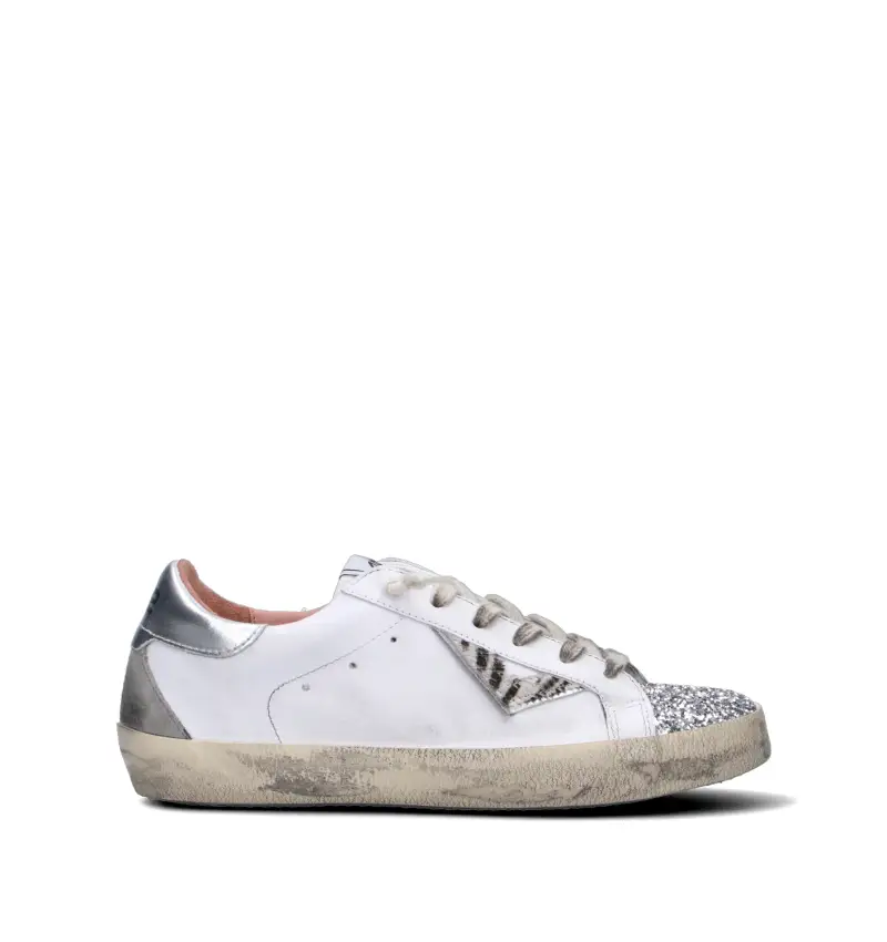 Sneaker donna bianca/argento Vario