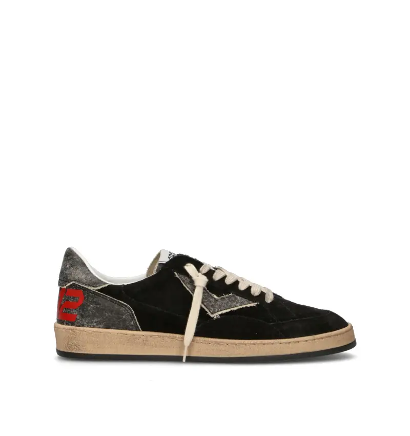 Sneaker uomo nera in suede Vario