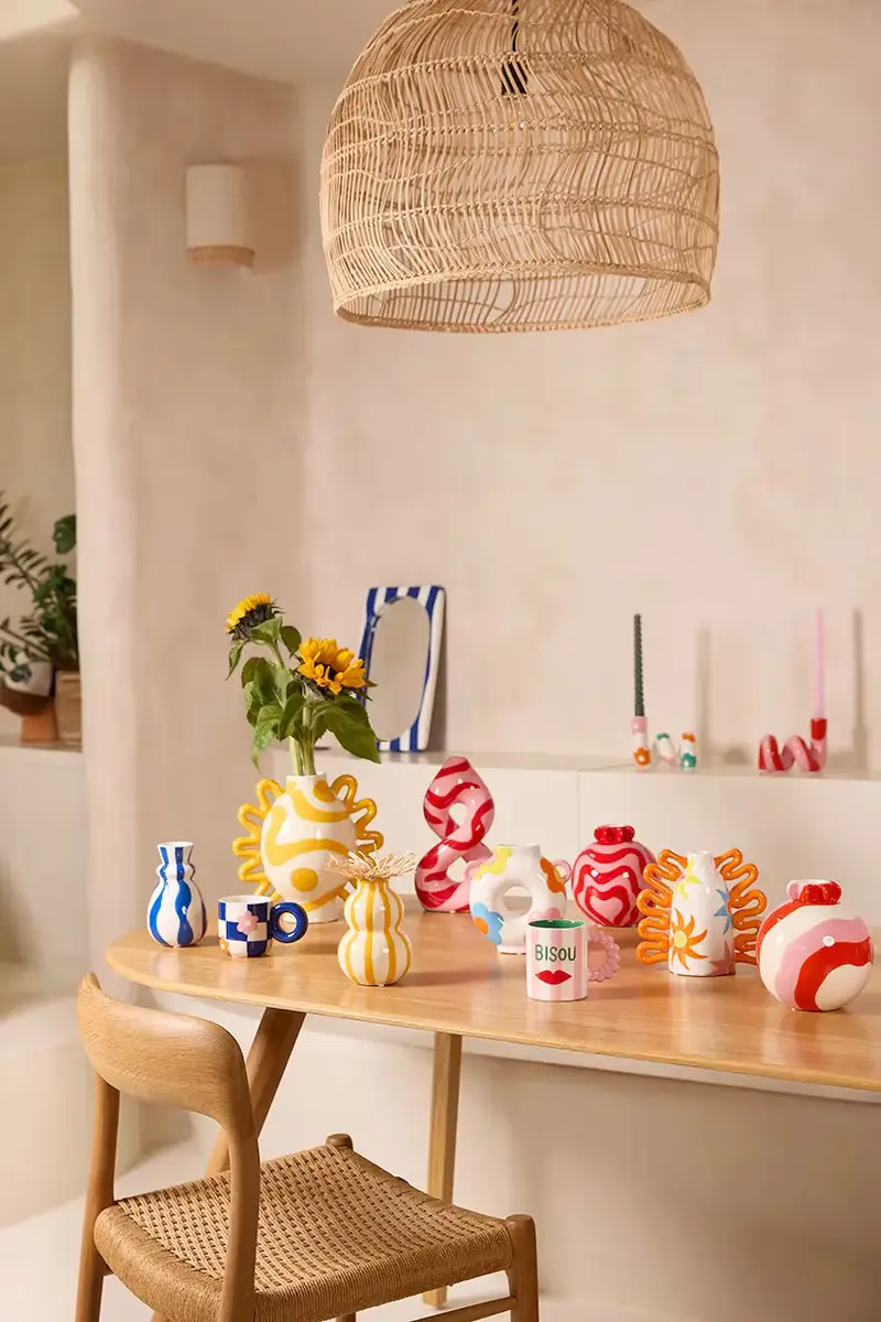 vaso decorativo Fernanda 14, 5 x 9 x 25, 5 cm Rosa miniatura 2