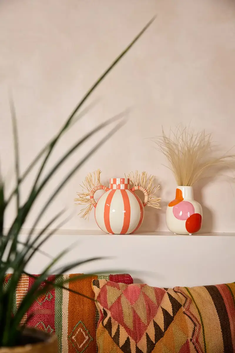 vaso decorativo Fernanda 19, 5 x 16 x 17, 5 cm Rosso miniatura 2