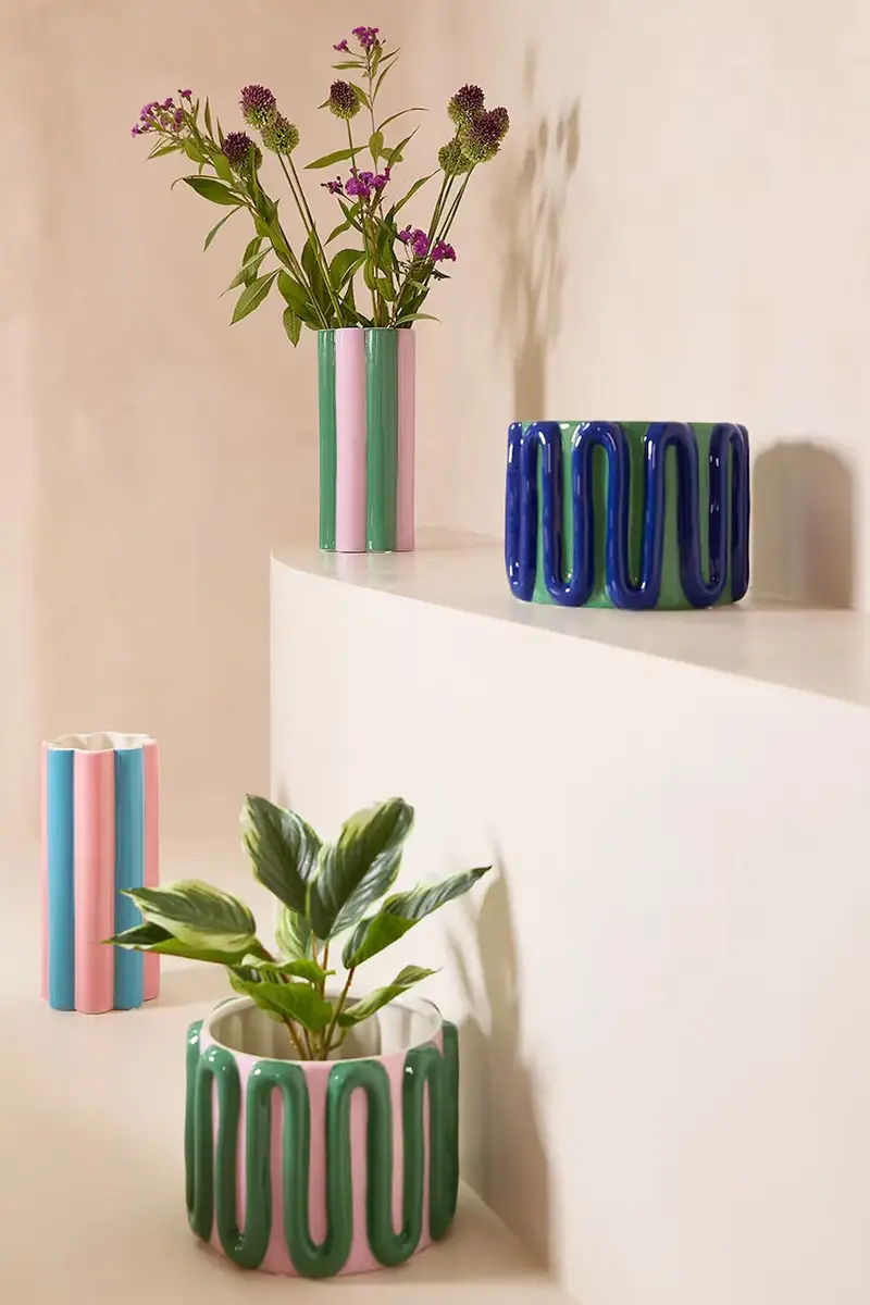 vaso decorativo Ncoloas 20 x 20 x 14, 5 cm Blu navy miniatura 3