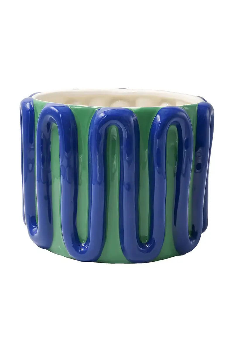 vaso decorativo Ncoloas 20 x 20 x 14,5 cm Blu navy