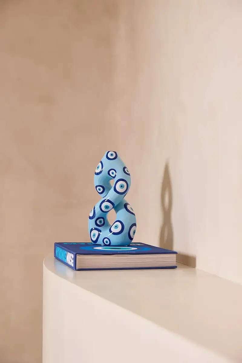 vaso decorativo Patricia 14, 5 x 9 x 25, 5 cm Blu miniatura 2