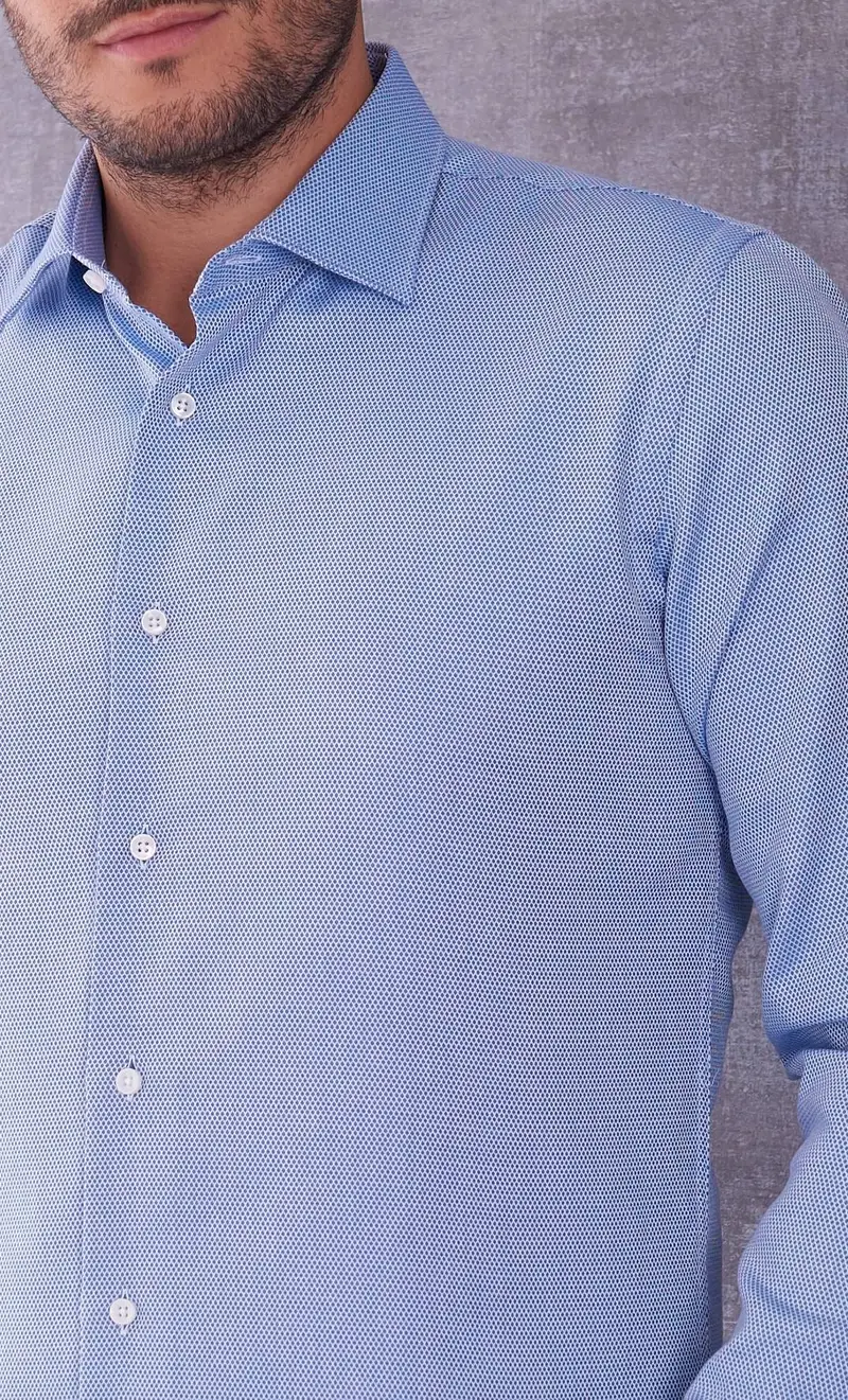 Camicia queensway a fantasia, colore celeste miniatura 2