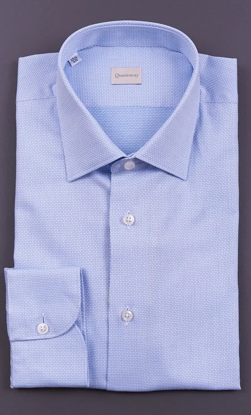 Camicia queensway microfantasia, colore celeste