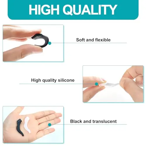 Qufiiry 16 Paia Ferma Occhiali, Ferma Occhiali in Silicone, Occhiali Antiscivolo Gancio, Antiscivolo Reggi Occhiali miniatura 3