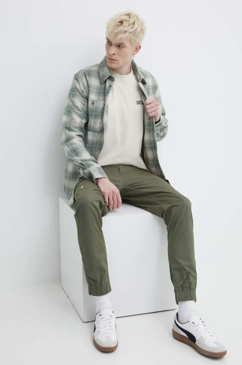 pantaloni uomo colore verde miniatura 2