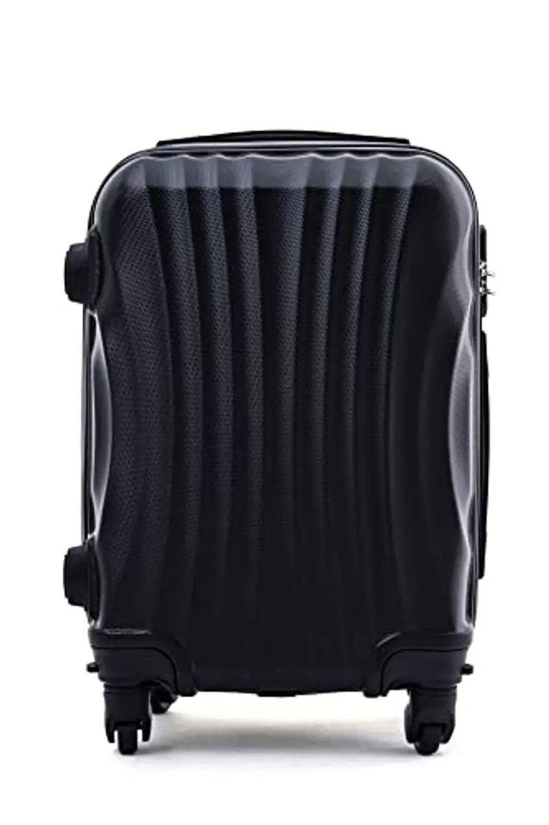 R.Leone 50x35x20 ruota smontabile 45x36x20 cm EasyJet Valigia Trolley Bagaglio a mano in ABS 4 Ruote Rimovibili 20374 (50x35x20 ruota smontato 45x36x20 cm, Nero) miniatura 3