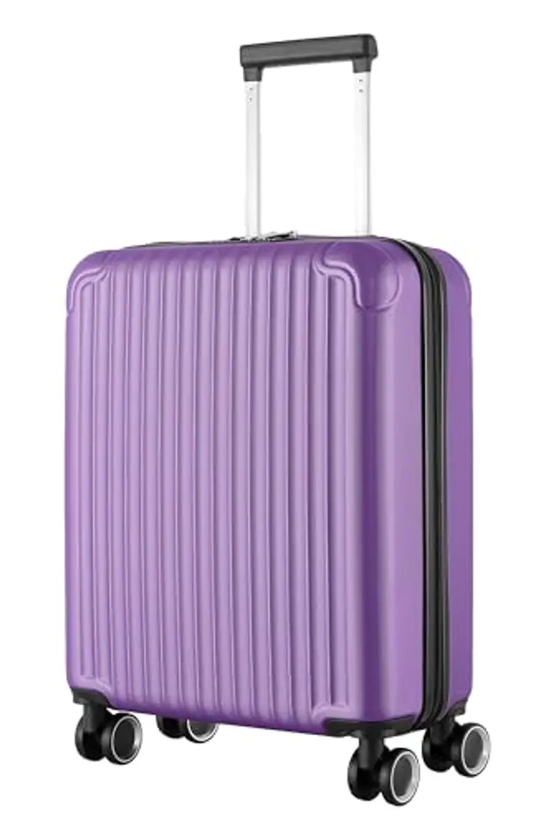 R.Leone Ryanair 55x40x20 cm Valigia Trolley Bagaglio a mano 4 Ruote in ABS Autonomo 999 (Viola, Valigia 55x40x20 cm)