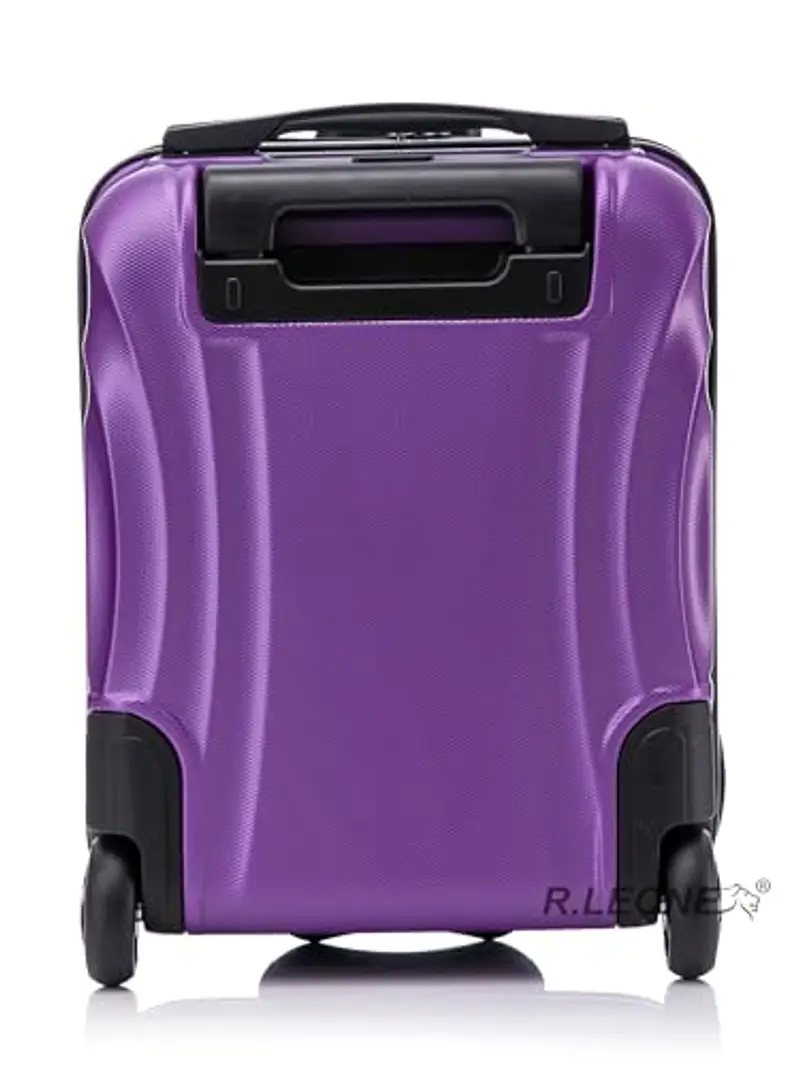 R.Leone Valigia Trolley Bagaglio a Mano 40x30x20cm Wizzair Vueling 2 Ruota in ABS 20374FR (40X30X20cm 2Ruota, Viola) miniatura 2