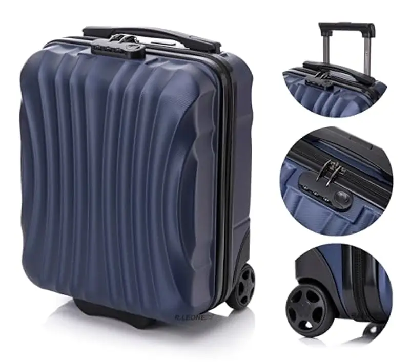 R.Leone Valigia Trolley Bagaglio a Mano 40x30x20cm Wizzair Vueling 2 Ruota in ABS 20374FR (40X30X20cm 2Ruota, Viola) miniatura 3