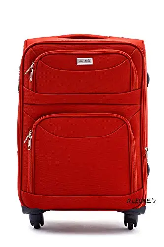 R.Leone Valigia Trolley Espandibile bagaglio a mano 4 ruote in stoffa 214 miniatura 2