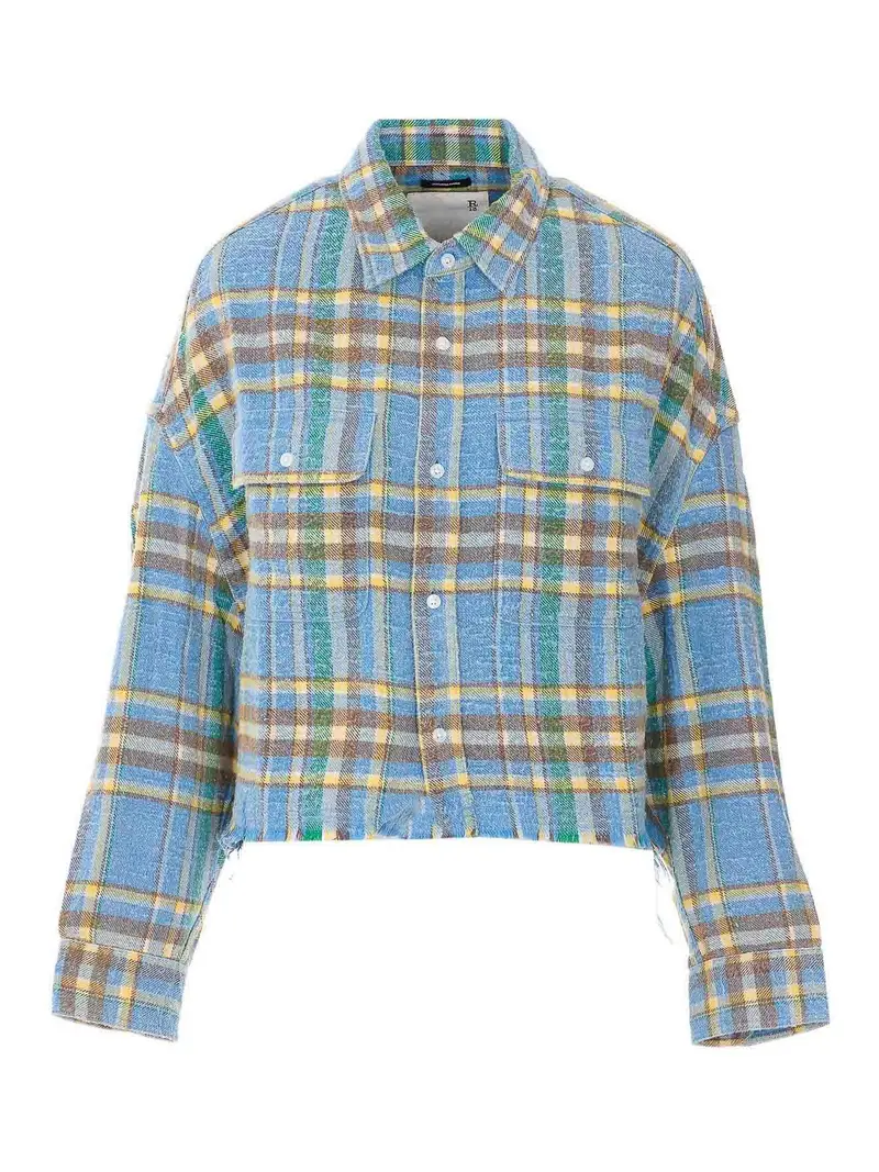 Camicia da lavoro corta azzurra Blu