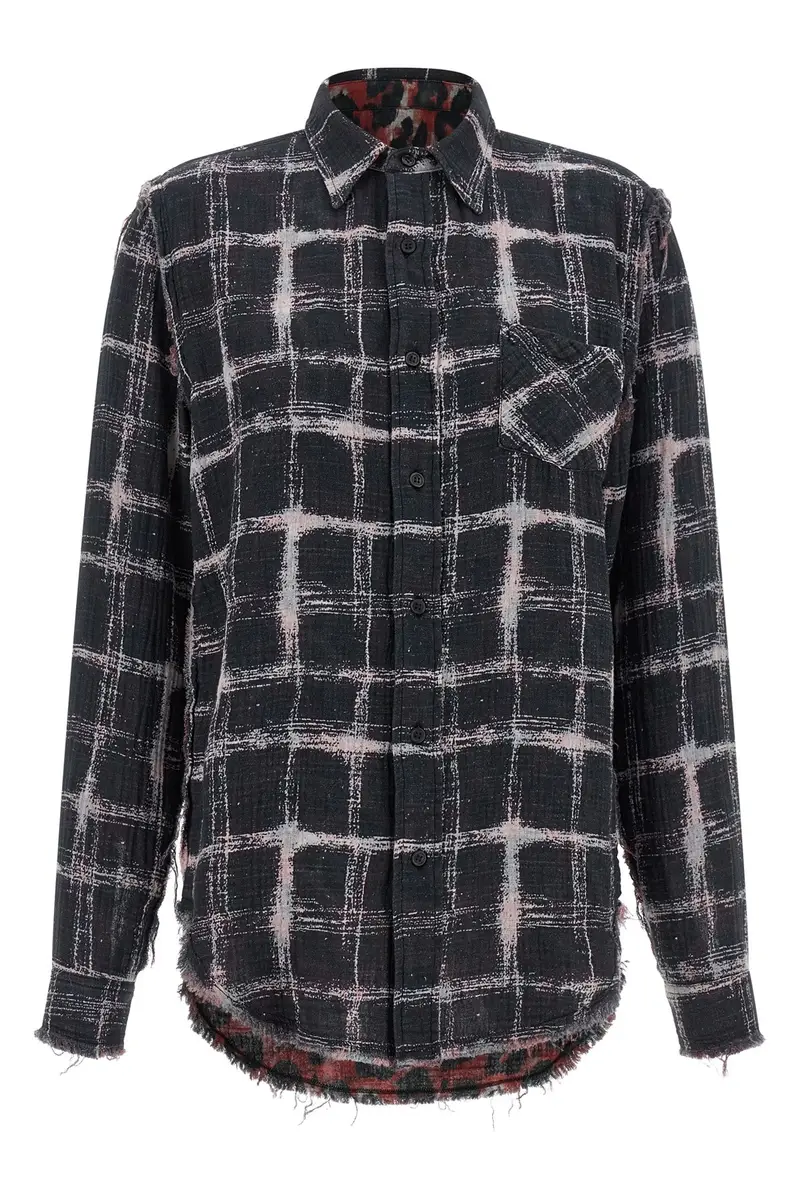 Camicia Reversibile Orlo Sfrangiato Multi