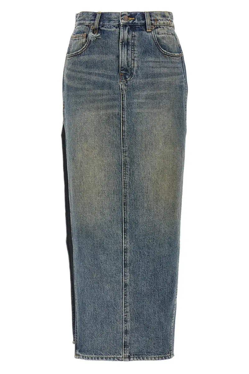 Gonna Devon Side Slit Blu