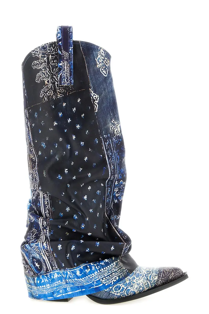 Stivale Mid Cowboy Blu