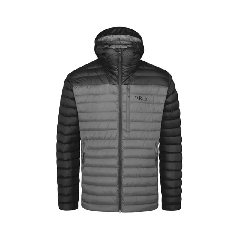Giacca Trekking Piuma Microlight Alpine Nero Grigio Uomo S