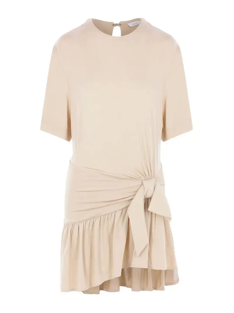 Abito Midi Ruches Beige