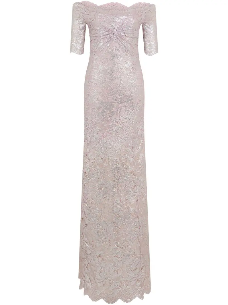 Abito rosa/argento in pizzo