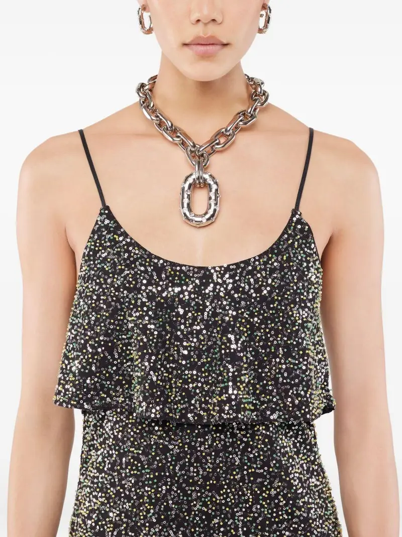 Collana iconica in anello XL argentata con cristalli Argento miniatura 2