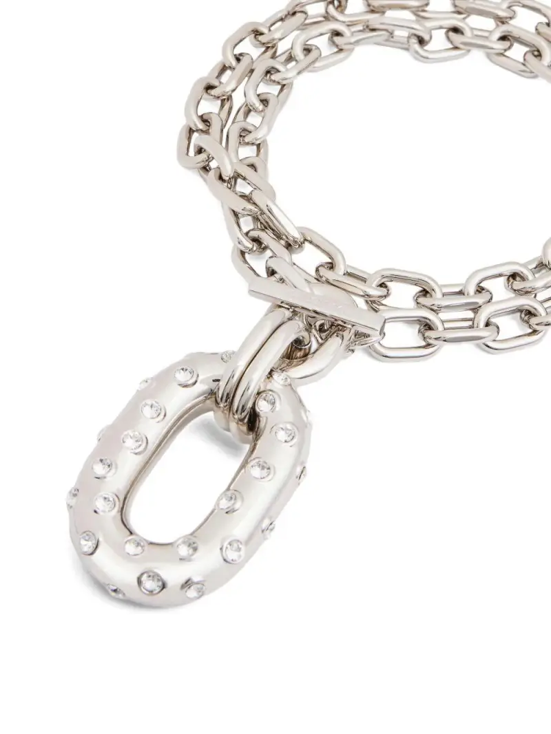 Collana iconica in anello XL argentata con cristalli Argento miniatura 3