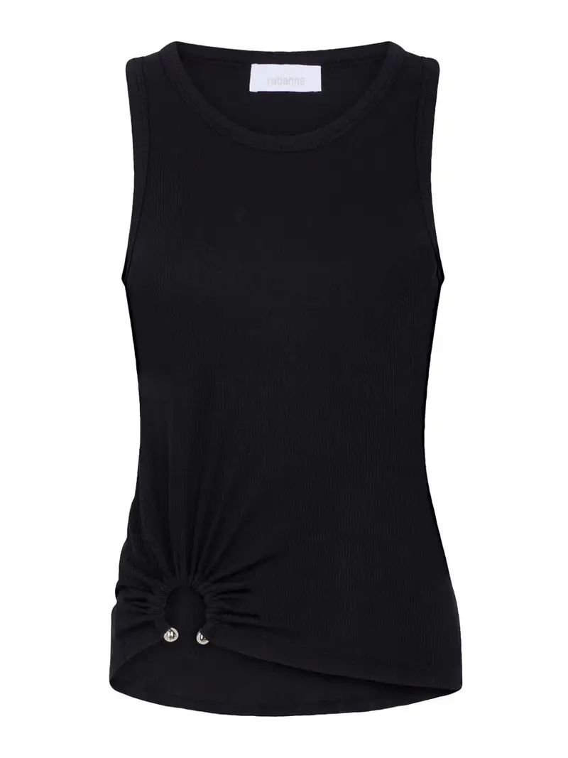 Maglietta a coste 2X2 Nero