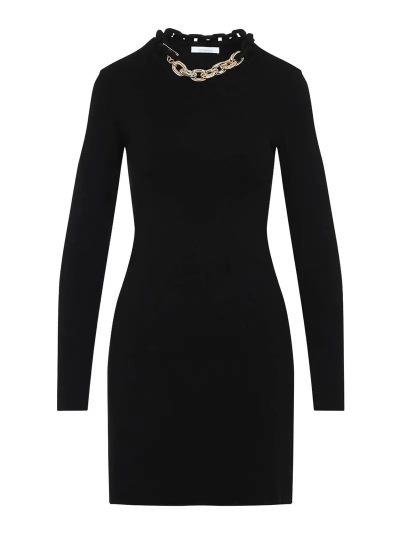 Mini abito di seta Nero