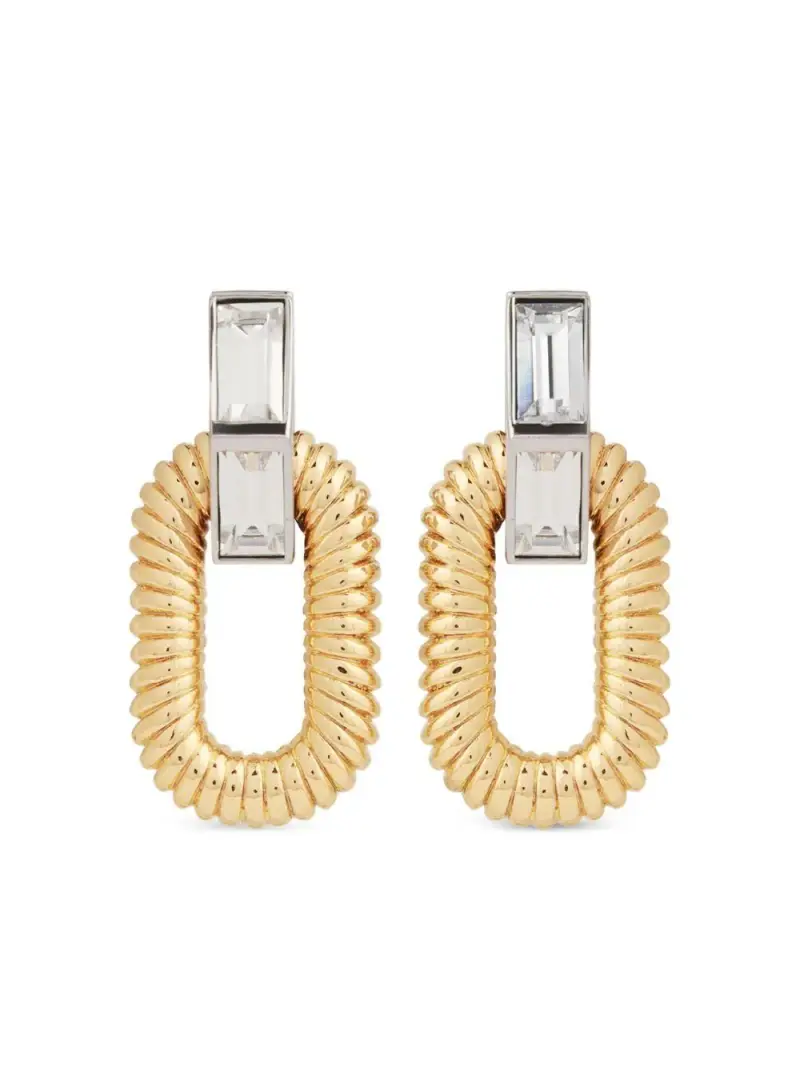 Orecchini XL Link dorati con strass Oro