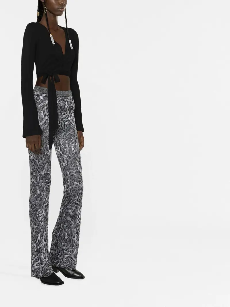 Pantalone fantasia animalier nero/grigio miniatura 2