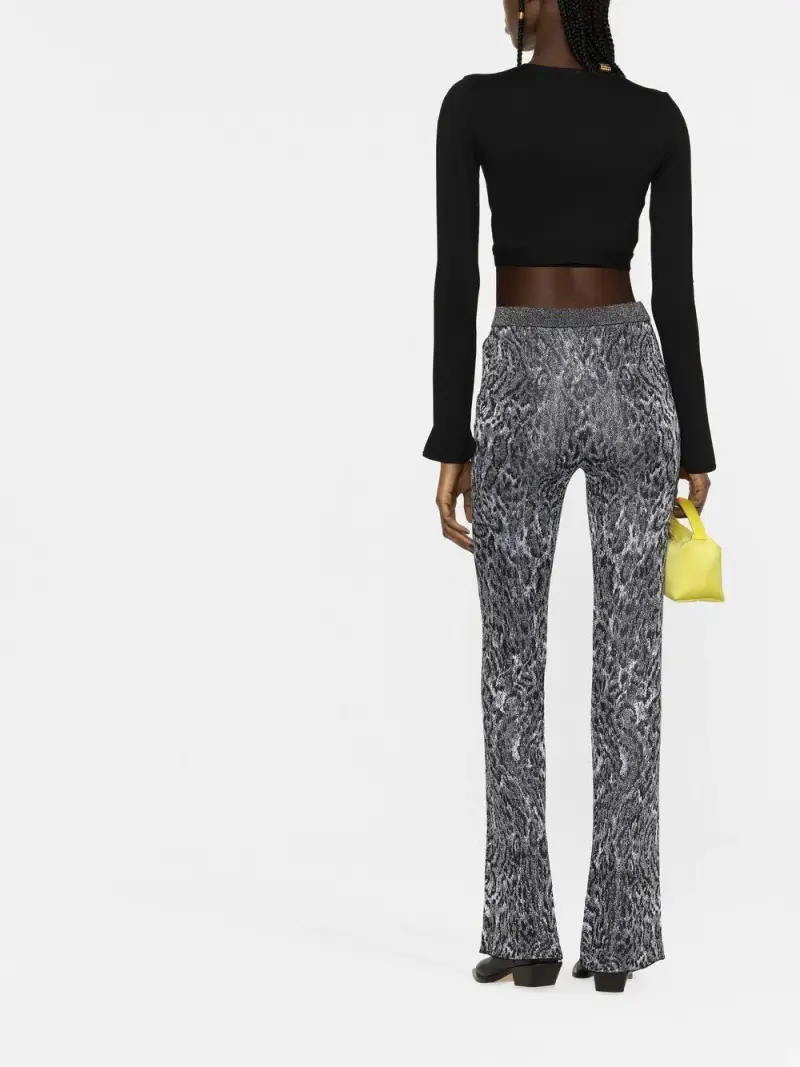 Pantalone fantasia animalier nero/grigio miniatura 3