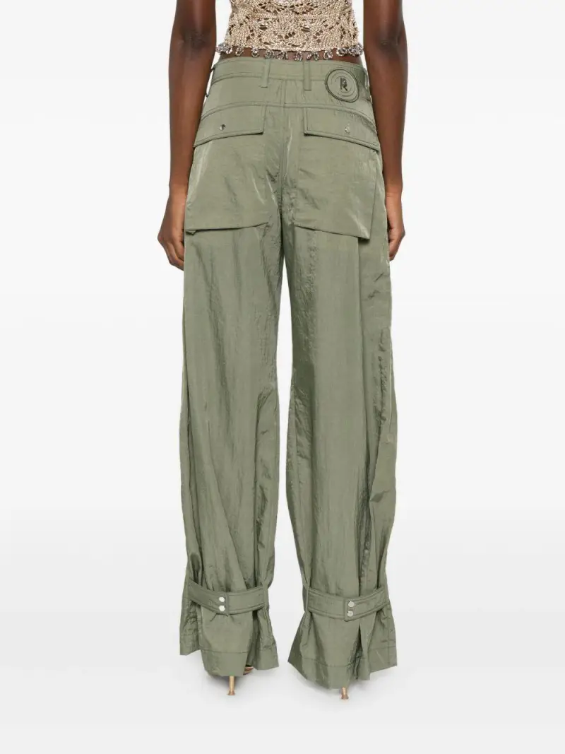 Pantaloni verdi plissettati con tasche Verde miniatura 3