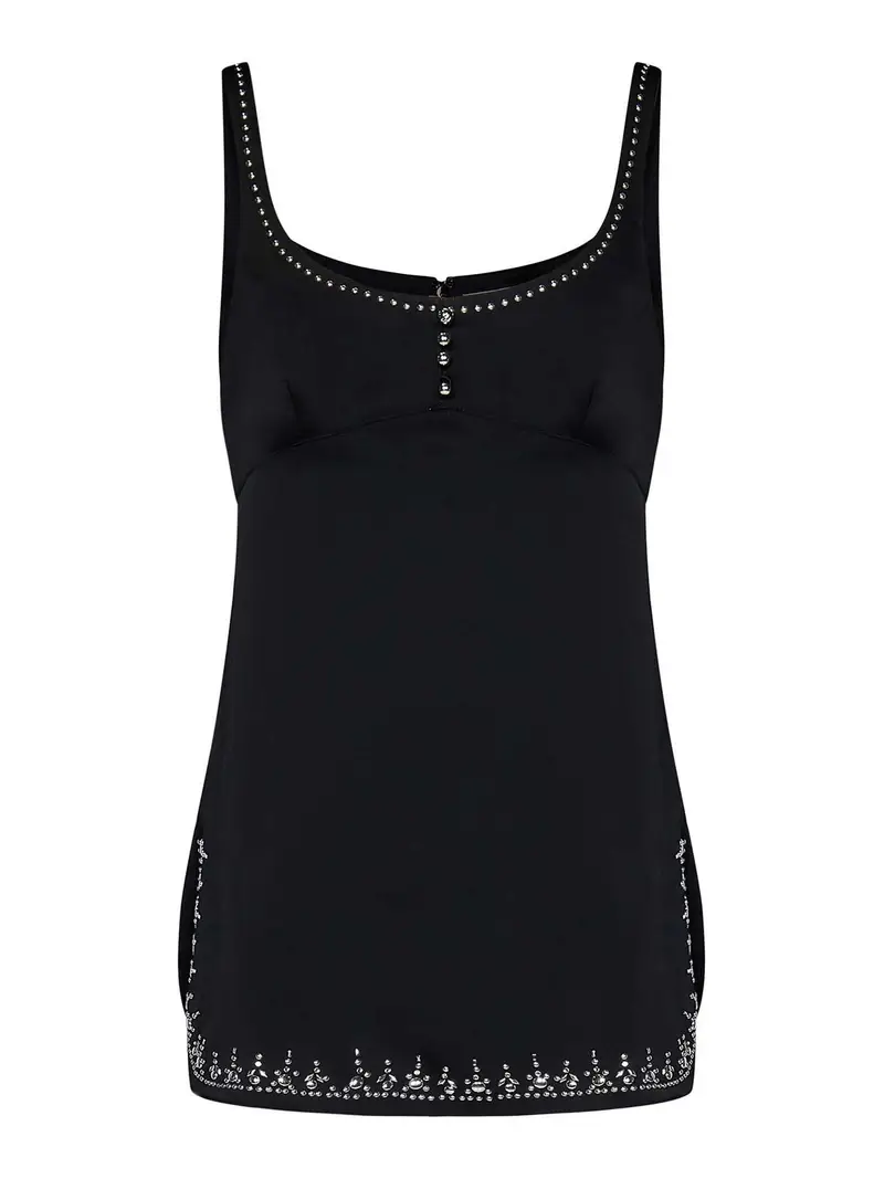 Parte superiore in raso nero