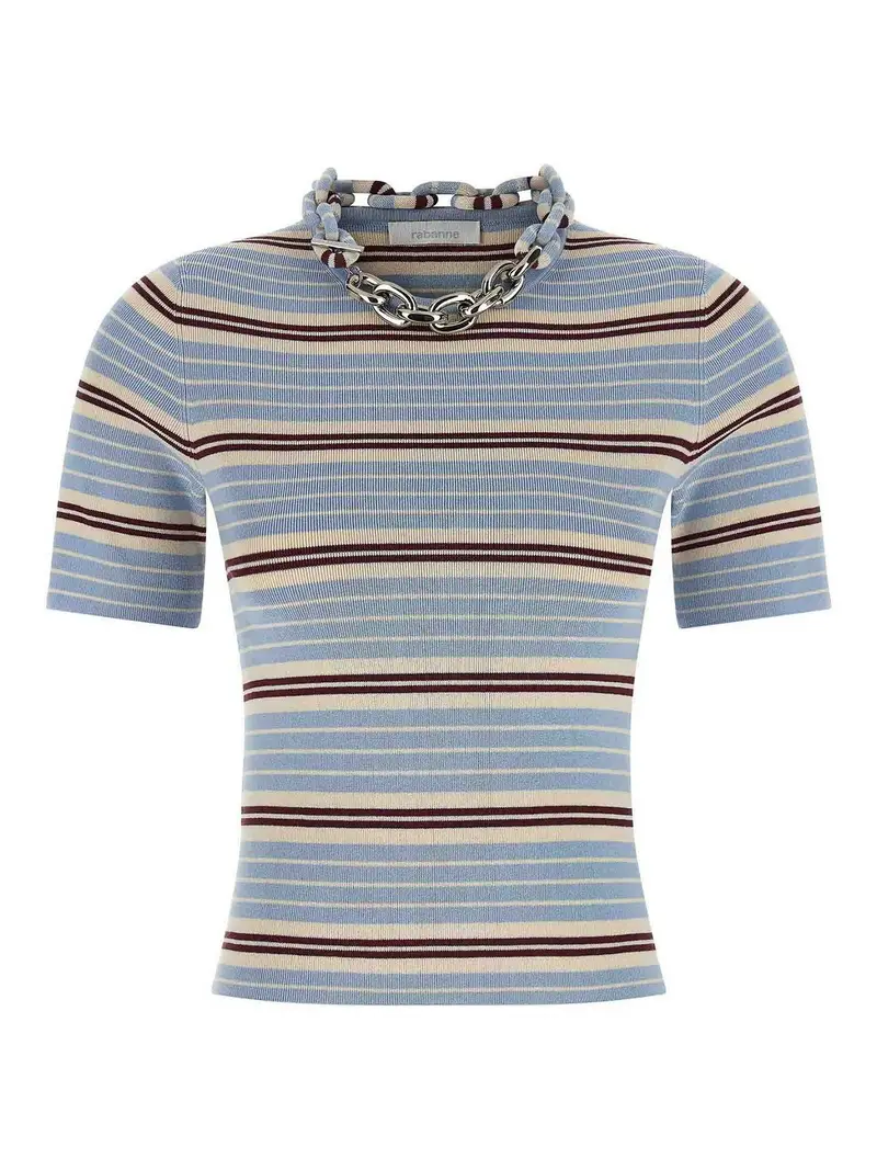 T-shirt con catena Azzurro