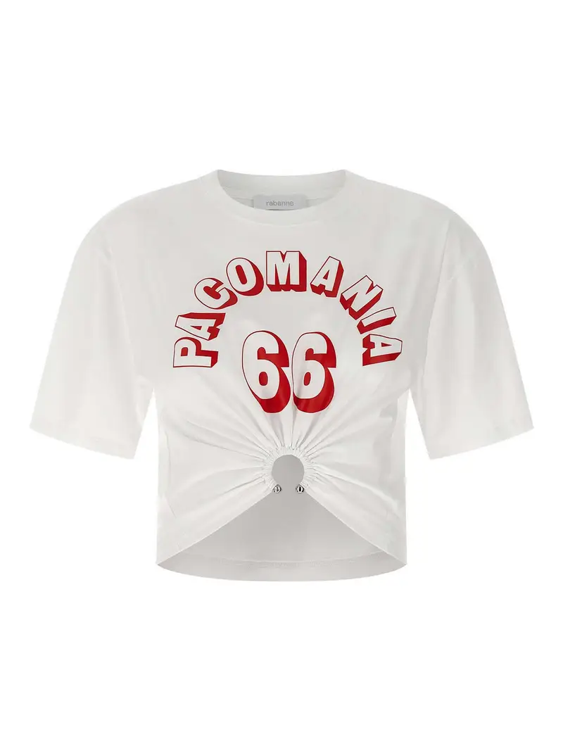 T-shirt piercing stampata Bianco