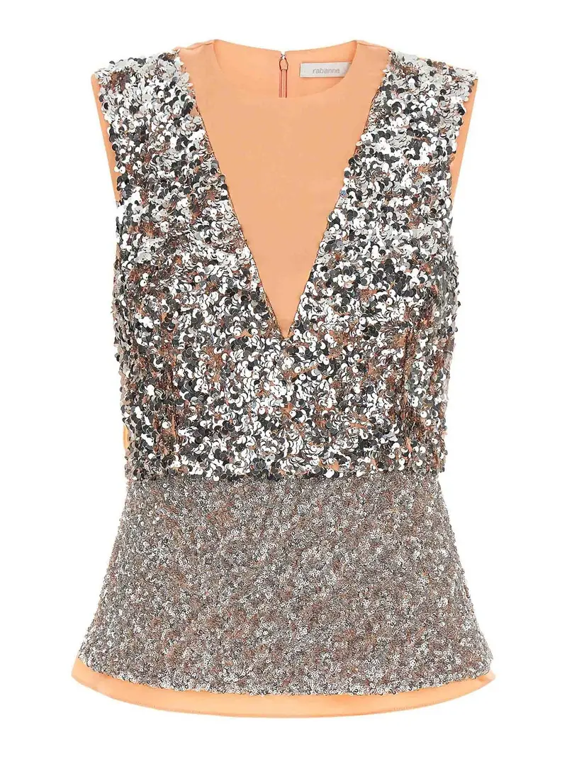 Top con paillettes Color Carne E Neutri