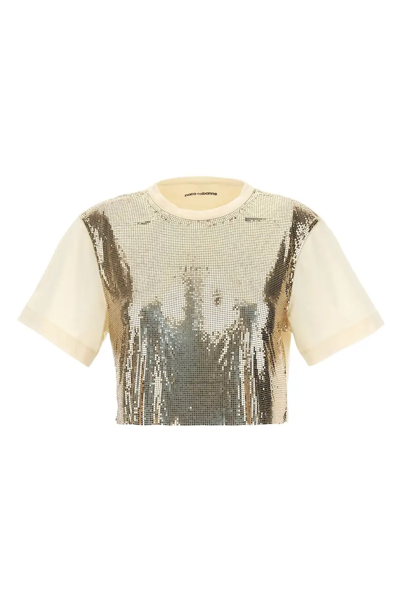 Top Paillettes Metalliche Oro