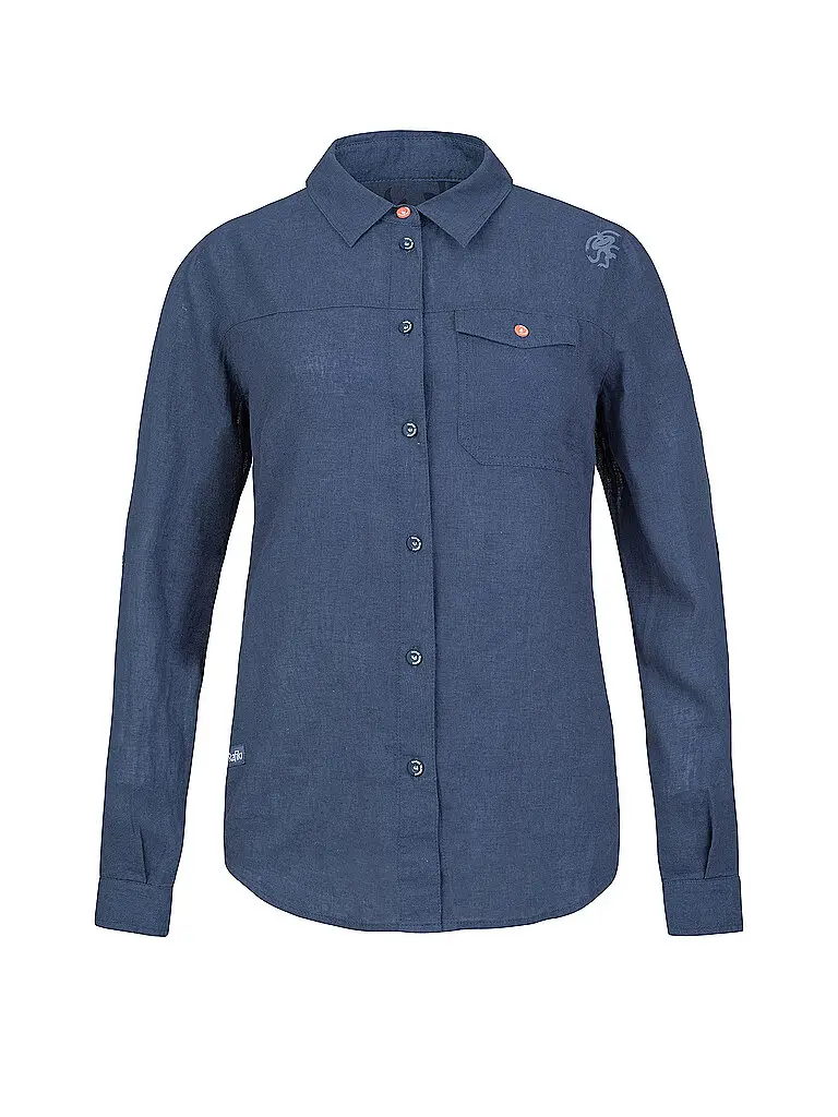 Blusa da arrampicata da donna Saume in lino blu | 34