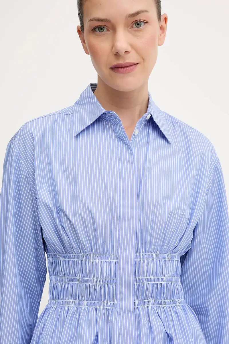 camicia in cotone donna colore blu RA0B25FSMPO miniatura 4