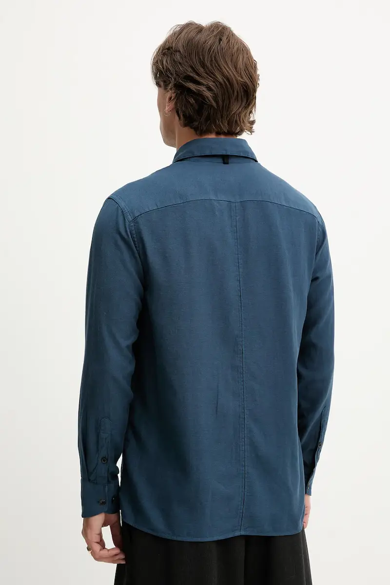 camicia uomo colore blu navy MBW25PA018PCML miniatura 3