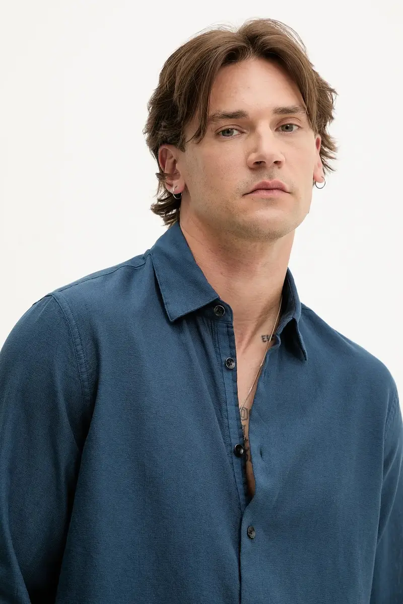 camicia uomo colore blu navy MBW25PA018PCML miniatura 4