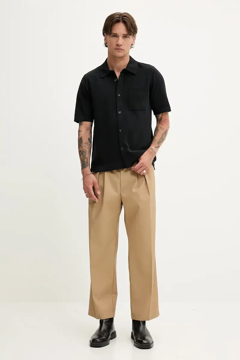 camicia uomo colore nero MBS25P038LN38 miniatura 2