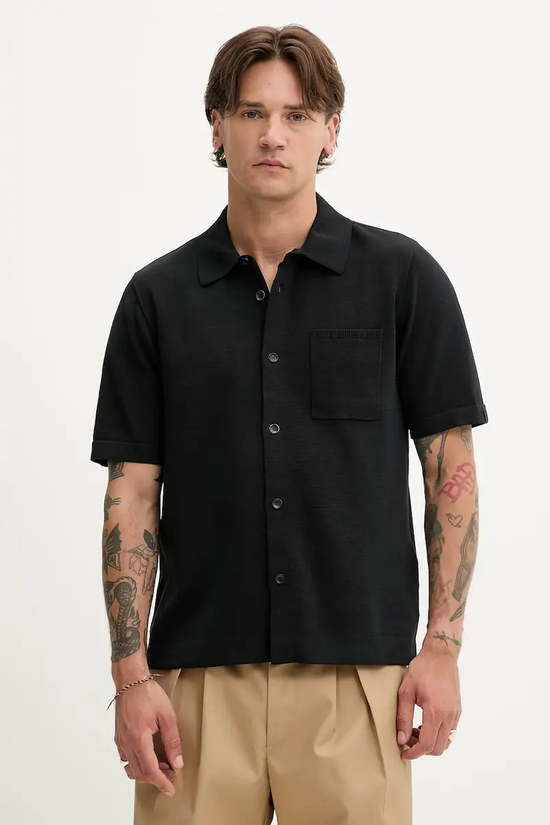 camicia uomo colore nero MBS25P038LN38