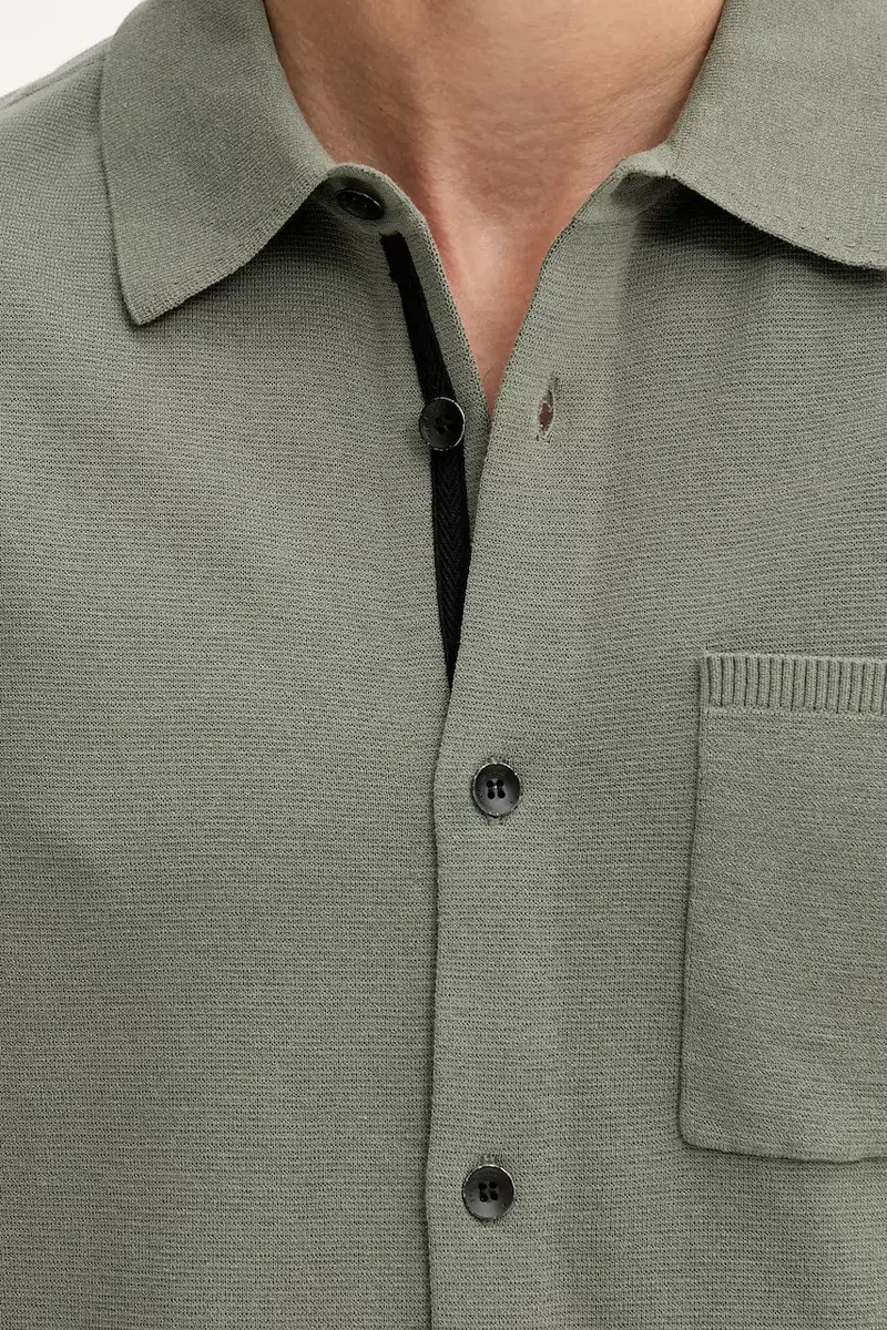 camicia uomo colore verde MBS25P038LN38 miniatura 5