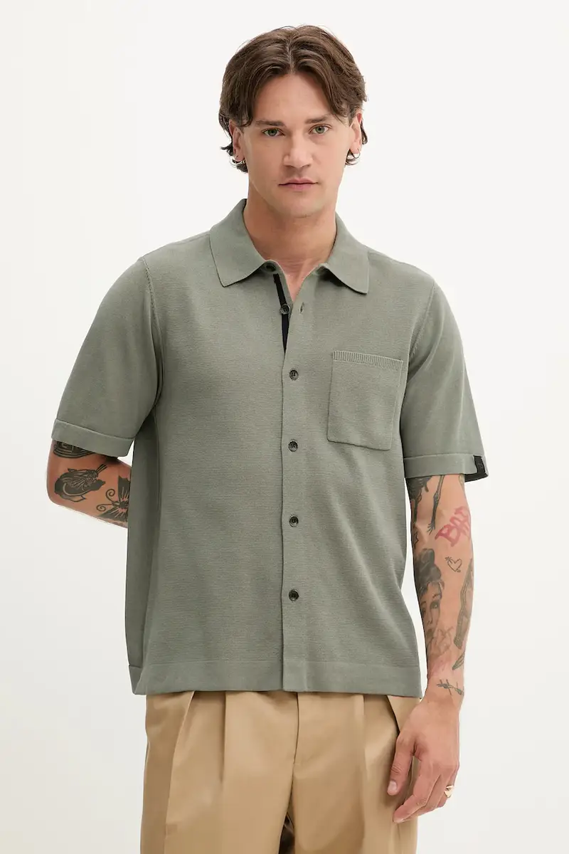 camicia uomo colore verde MBS25P038LN38
