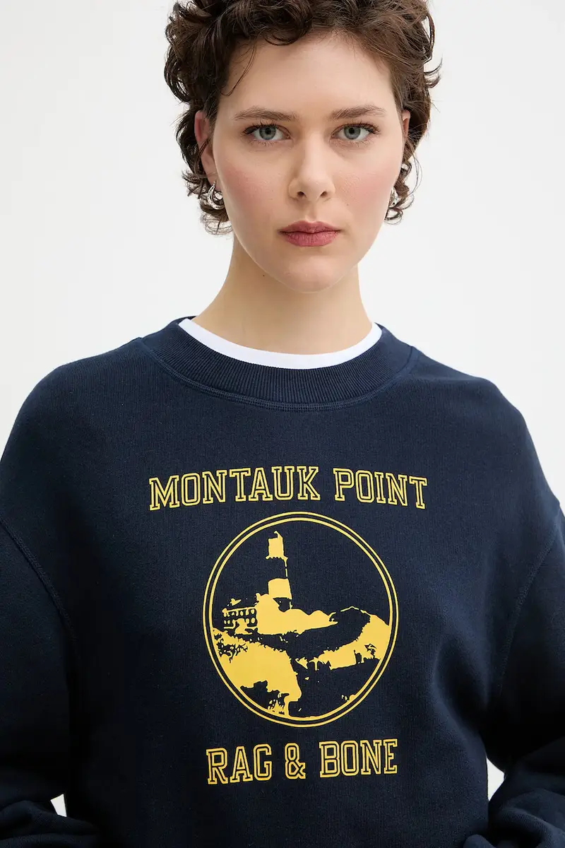 felpa donna colore blu navy WCC25PH021V121 miniatura 4