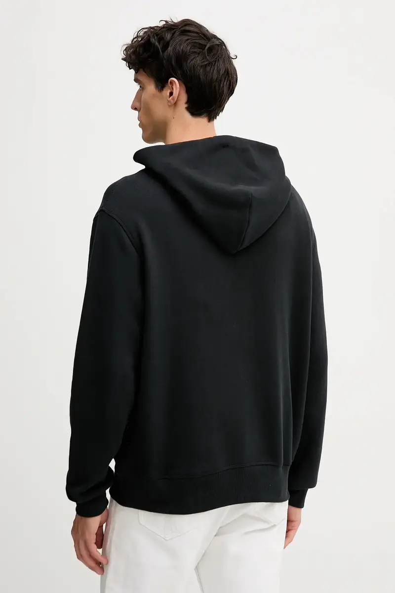 felpa uomo colore nero con cappuccio con applicazione RF7025FT2GM miniatura 3