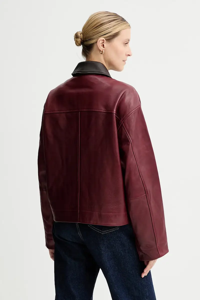 giacca in pelle colore granata RA5A25F0MCR miniatura 3